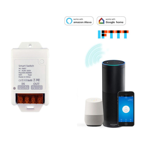Išmanusis jungiklis – rėlė Feelspot FS-WB06W Wi-Fi, Tuya