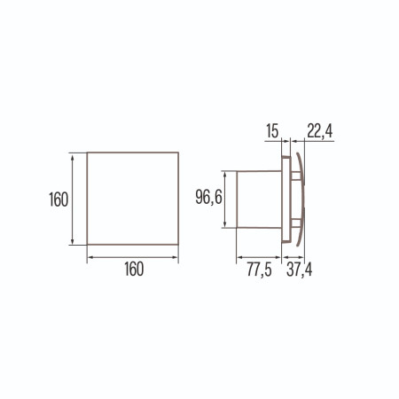 Ištraukimo ventiliatorius Cata UC-10 SILENTIS STD, juodas