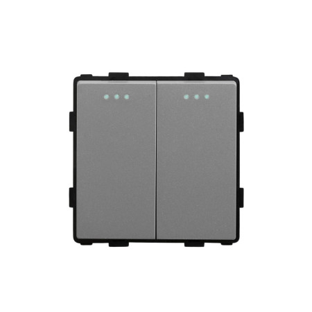 Dvipolis mechaninis kryžminis jungiklis perjungėjas Feelspot FSMJ2G3G, pilkas