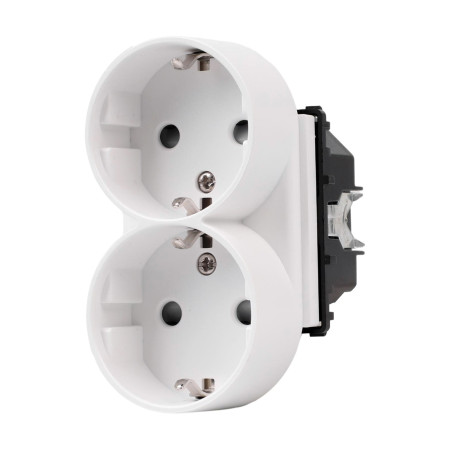 Dvigubas kištukinis lizdas Feelspot FSKL210W, baltas