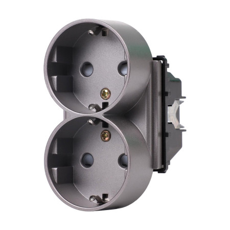 Dvigubas kištukinis lizdas Feelspot FSKL210G, pilkas