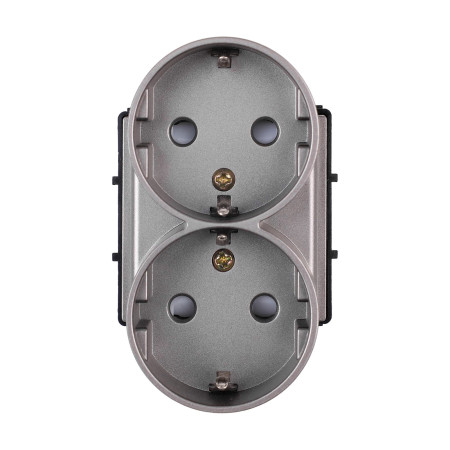 Dvigubas kištukinis lizdas Feelspot FSKL210G, pilkas