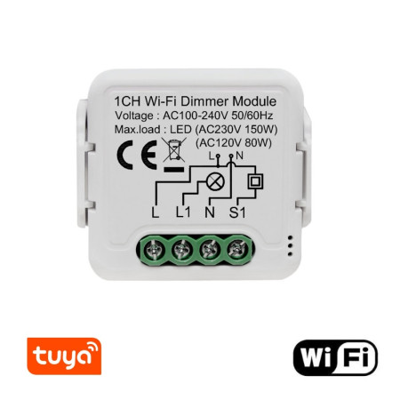 Išmanusis jungiklio dimerio modulis Feelspot FS-DML01W, WiFi Tuya