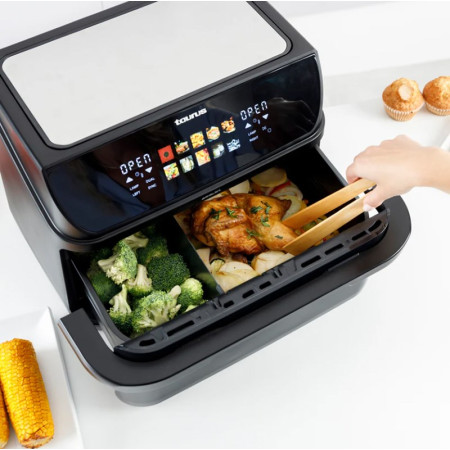 Taurus be riebalų keptuvė su ilgu krepšeliu ir grotelėmis