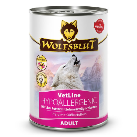 WOLFSBLUT VetLine Hipoalerginis Arklys - drėgnas ėdalas šunims - 395g