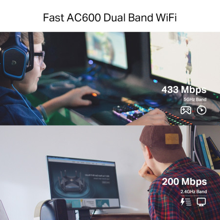 TP-Link WRL Adapter 600Mbps Dviejų Juostų