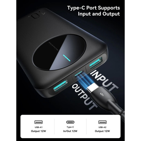 Išorinė baterija Power Bank Joyroom JR-PBF12 10000mAh juoda