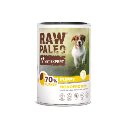 RAW PALEO Puppy Monoprotein Turkey - šlapias maistas šuniukams - 400 g