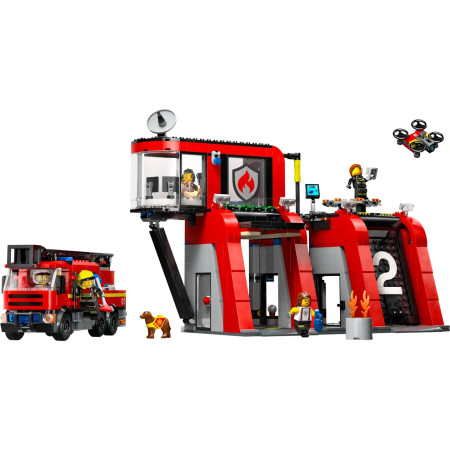 LEGO CITY 60414 gaisrininkų stotis su gaisriniu automobiliu
