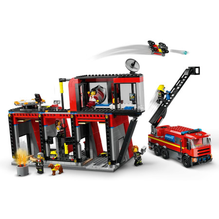 LEGO CITY 60414 gaisrininkų stotis su gaisriniu automobiliu