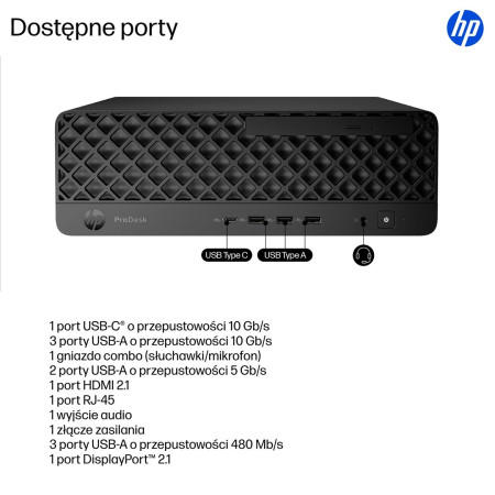 HP ProDesk 4 SFF G1i Kompiuteris su Intel Core Ultra 7 265 16 GB DDR5 1 TB SSD Windows 11 Pro Juodas