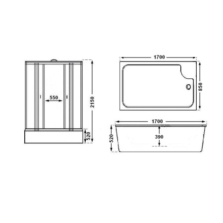 Masažinė dušo kabina SO78-3H