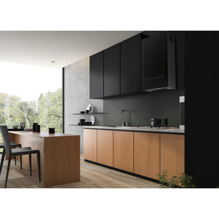 AKPO WK-12 Carmen juoda pusiau matinė T800 linijinė LED virtuvės gartraukė