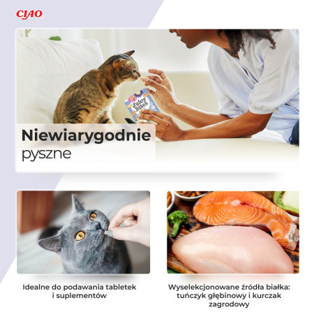 INABA Juicy Bites Naminių sultinių ir kalmarų - skanėstas katėms - 3x11,3 g