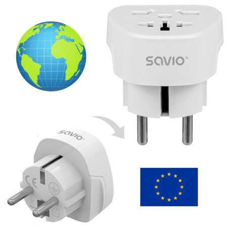 Savio AP-06 maitinimo adapteris / inverteris Universalus 3750 W Balta