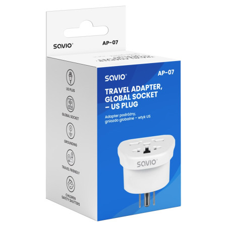 Savio AP-07 maitinimo adapteris / inverteris Universalus 2500 W Balta