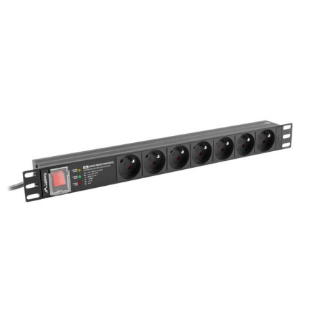 Lanberg 19" PDU PRO 1U 16A 7x PL 2m juoda
