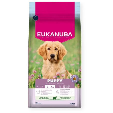 EUKANUBA Šuniukų maistas su ėriena ir ryžiais L XL - 12kg