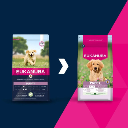 EUKANUBA Šuniukų maistas su ėriena ir ryžiais L XL - 12kg