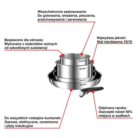 Zestaw garnków TEFAL Ingenio Emotion L897S574 5 ele