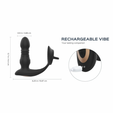 HoneyPlayBox Cyrus Pro Thrusting Anal Massager Black Silicone App-Controlled