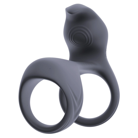 beau coeur Vylor RC Silicone Dual Motor Intimate Ring, Black, 13.5 cm