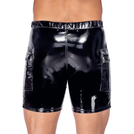 Black Level Men's Vinyl Shorts 2XL with Padded Zip and Side Pockets