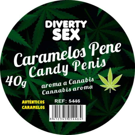 DIVERTY SEX Diablo Goloso Mini Candy Jar 20pcs Cannabis Aroma Green