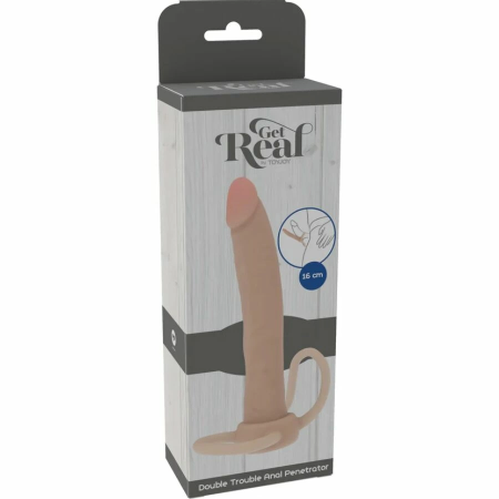 ToyJoy Get Real Double Trouble Silicone Dual-Ended Model 16cm Beige