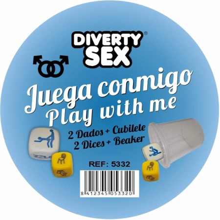 DIVERTY SEX Dice Game Set - Fun Activity & Location Dice with Cup, 30mm