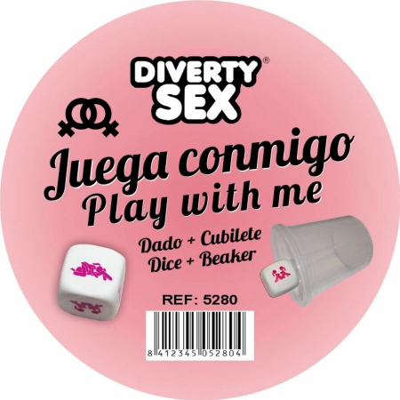 Diverty Sex Diablo Picante White Dice Set for Women with Transparent Cup 30mm