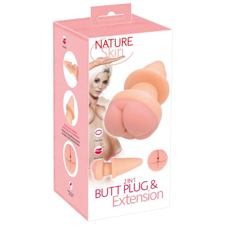 Nature Skin 2-in-1 Plug & Extension - Flexible Anatomical System, 19.5cm