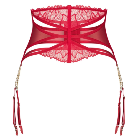 Obsessive Matildea Deep Red Suspender Belt L/XL Adjustable Design