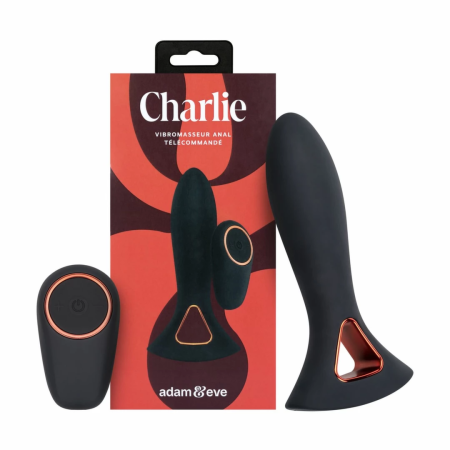Adam & Eve Charlie Silicone Anal Vibrator Black 12 cm