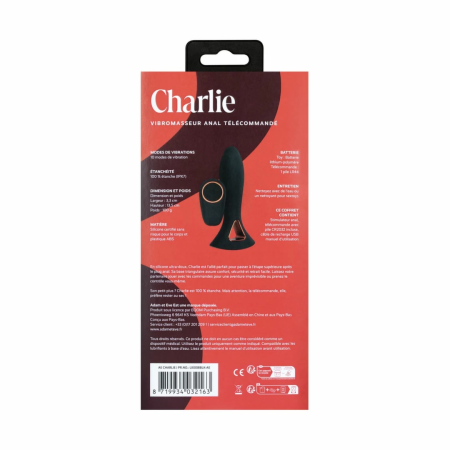 Adam & Eve Charlie Silicone Anal Vibrator Black 12 cm