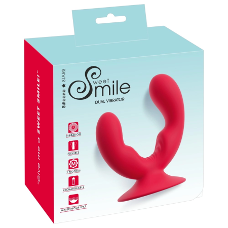 Sweet Smile Dual Vibrator Flexible Intimate System with Suction Cup Pink