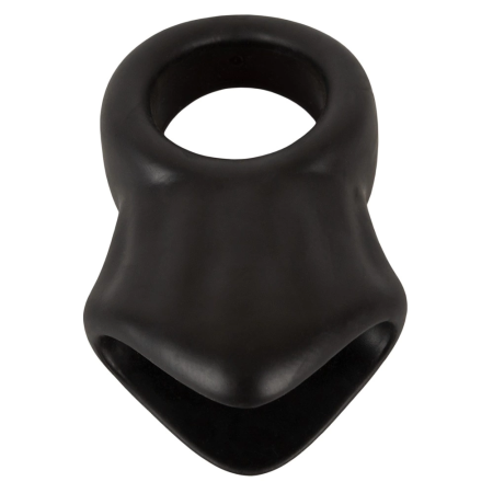 Erecto Liquid Silicone Intimate Ring & Ball Stretcher Duo, Black, 8 cm