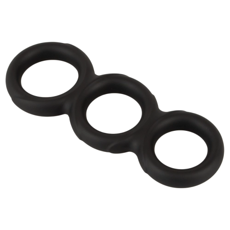 Erecto Triple Ring Liquid Silicone Anatomical Support System Black