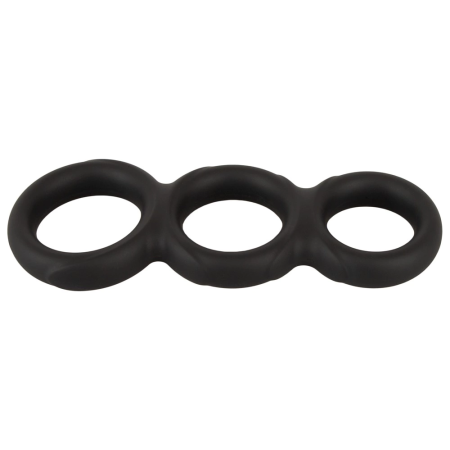 Erecto Triple Ring Liquid Silicone Anatomical Support System Black