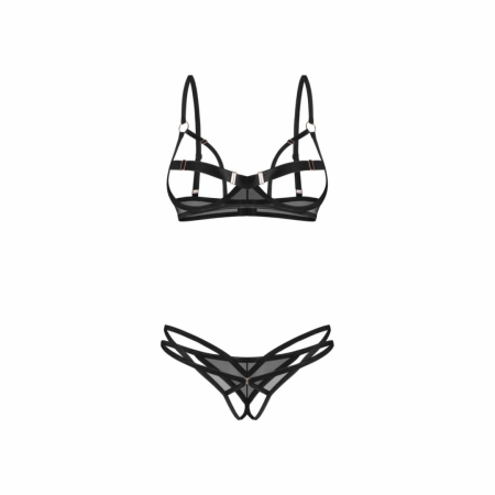 Obsessive Euridia 2-Piece Open Design Lingerie Set Black M/L