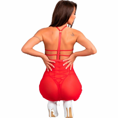 LivCo Corsetti Fashion Santas Candy LC 90722 Festive Red Chemise Set L/XL