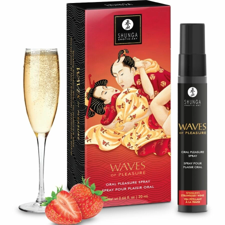 Shunga Waves Pleasure Spray Seductive Strawberry 20ml Refreshing Formula