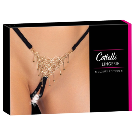 Cottelli LINGERIE String S-L Adjustable White Gold-Effect Decoration