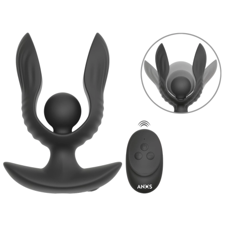 ANOS RC Inflatable Silicone Plug with Vibration, Expandable, Black, 10.9 cm