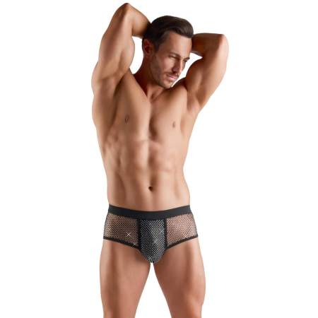 Svenjoyment Men's Black Glam Mesh Pants L - Sparkling Front, Stretch Fit