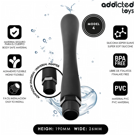 Addicted Toys Model 4 Intimate Hygiene System with Universal Adapter 190mm