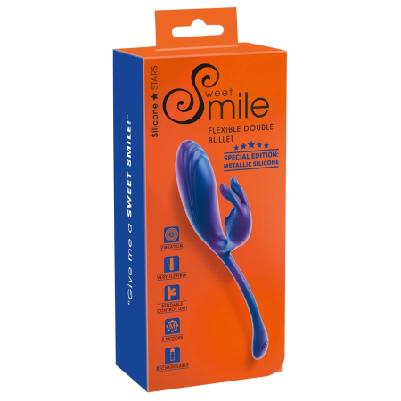 Sweet Smile Metallic Flexible Double Silicone Dual-Action System 22.5cm