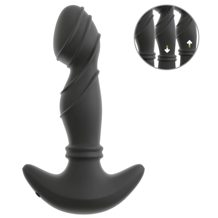 ANOS Vibrating Prostate Plug with Moving Rings, Black, 16.3 cm