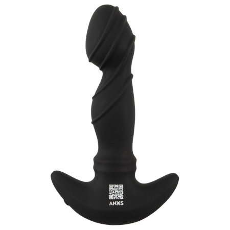 ANOS Vibrating Prostate Plug with Moving Rings, Black, 16.3 cm