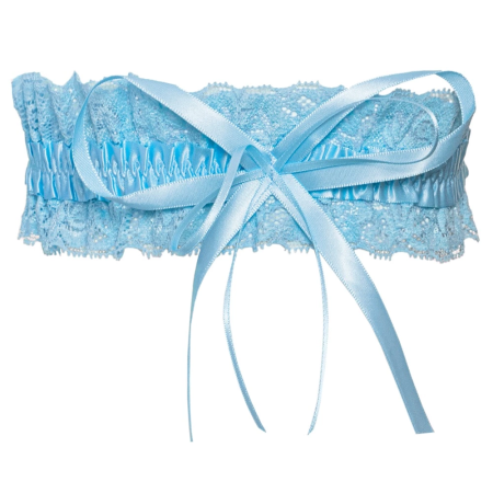 Cottelli Accessories Lace Garter Blue with Satin Bow 5.5cm